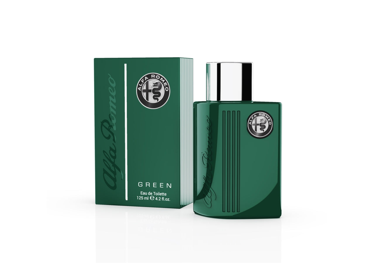 Profumo da uomo Alfa Romeo Green, eau de toilette woody-fruity, 125 ml