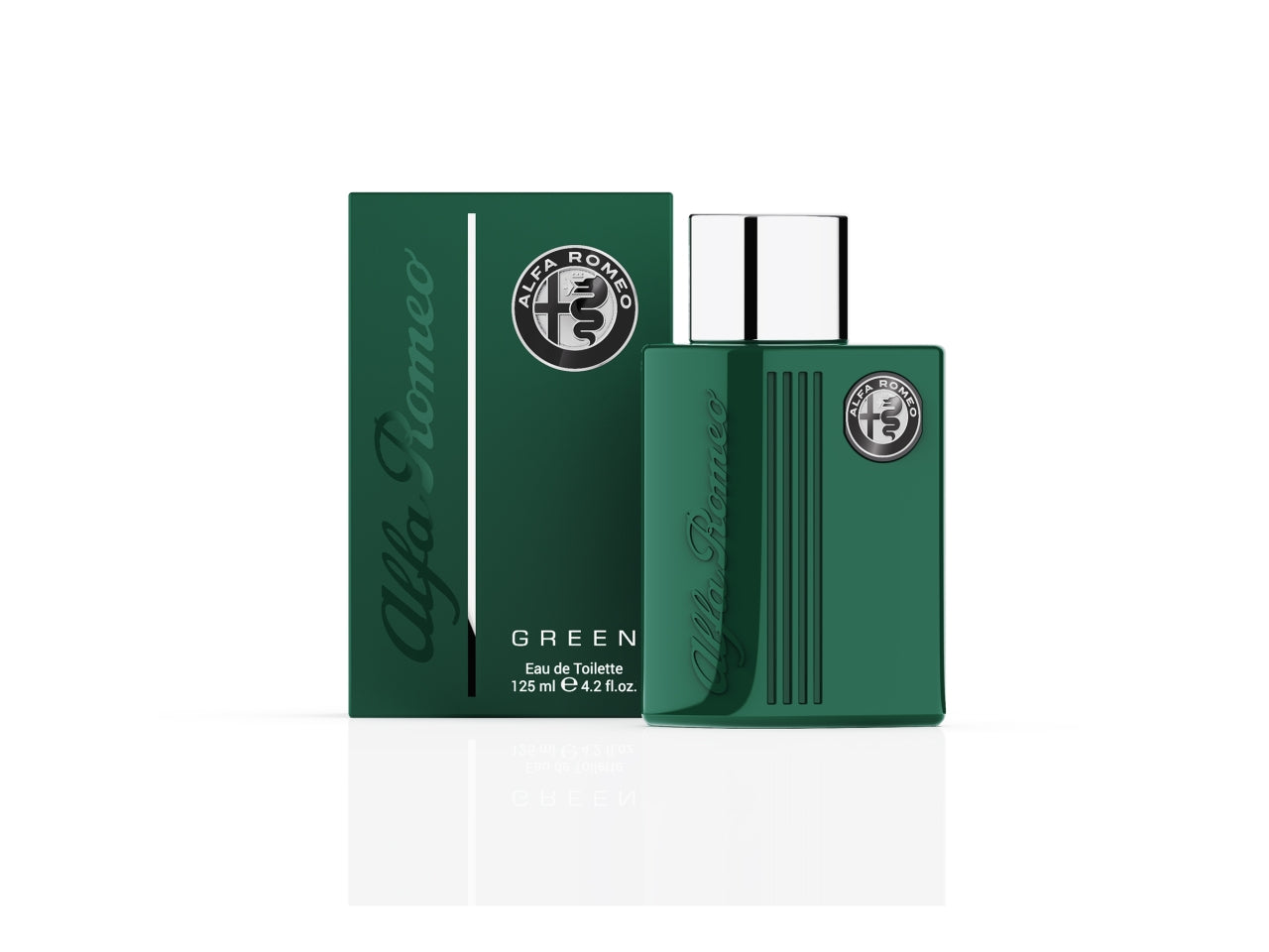 Profumo da uomo Alfa Romeo Green, eau de toilette woody-fruity, 125 ml
