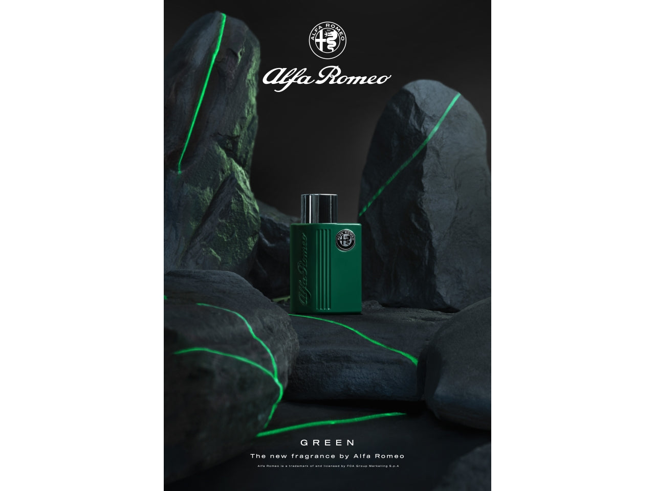 Profumo da uomo Alfa Romeo Green, eau de toilette woody-fruity, 125 ml