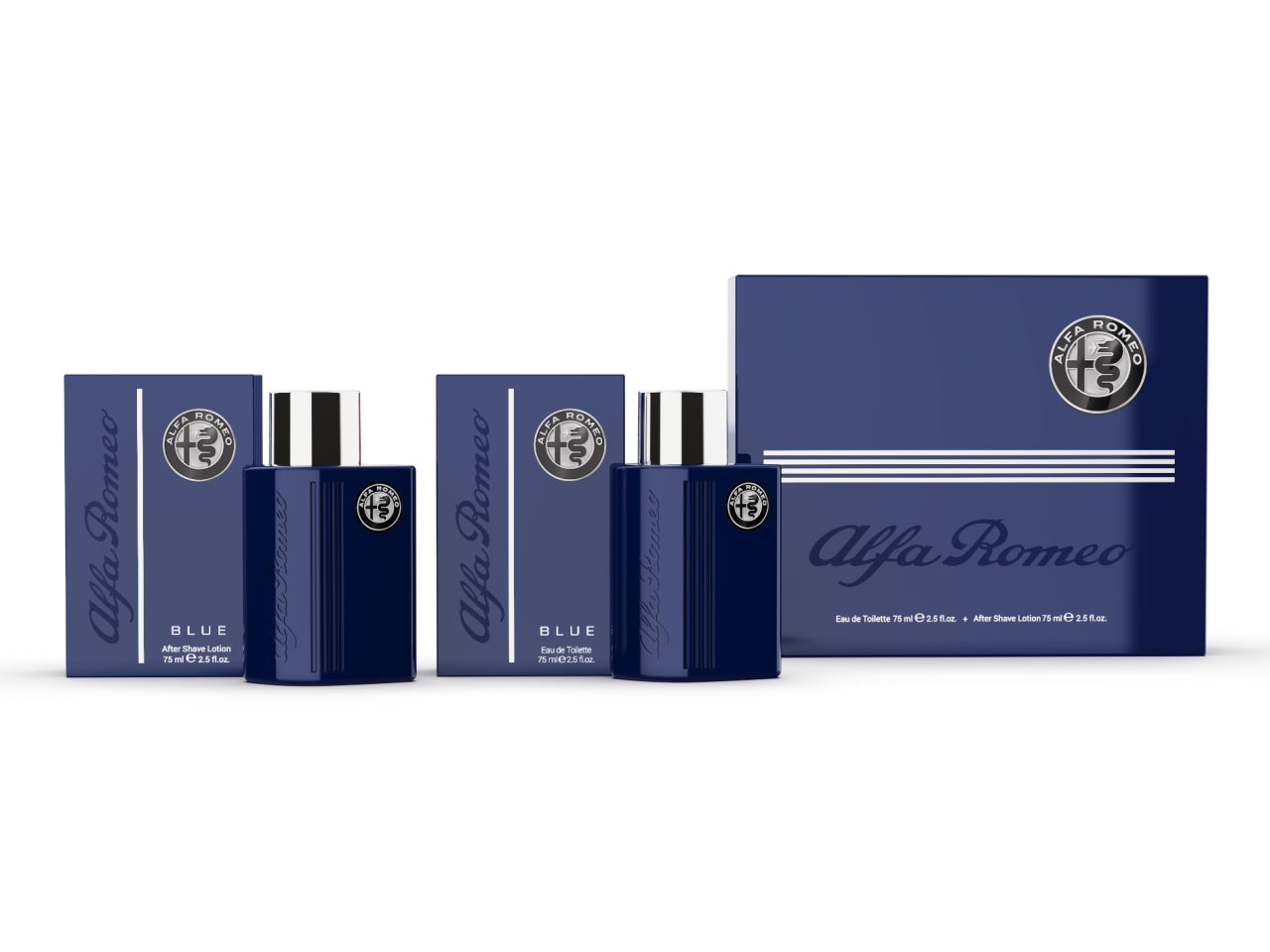 Alfa romeo blue gift set eau de toilette 75ml + after shave lotion 75ml
