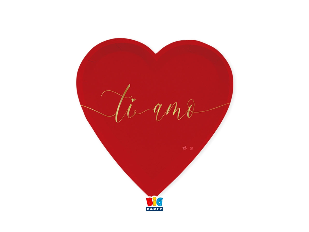 Piatti cuore cm.22 x 22 ti amo gold la confezione comprende 6 piatti