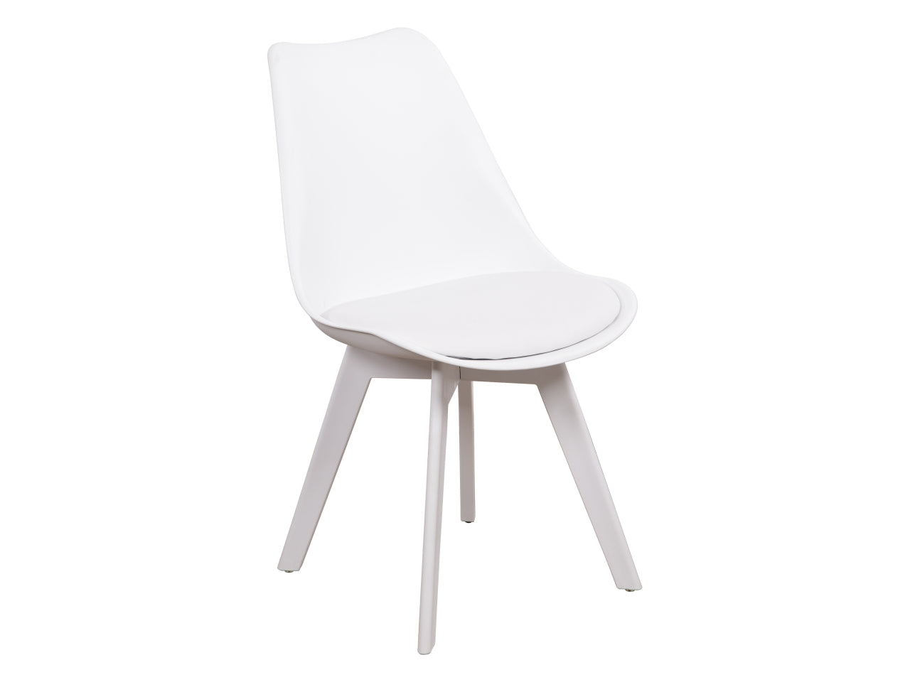 Sedia in plastica bianca stile moderno con seduta imbottita, Kelly 58x48x82 cm - Fi.Mo