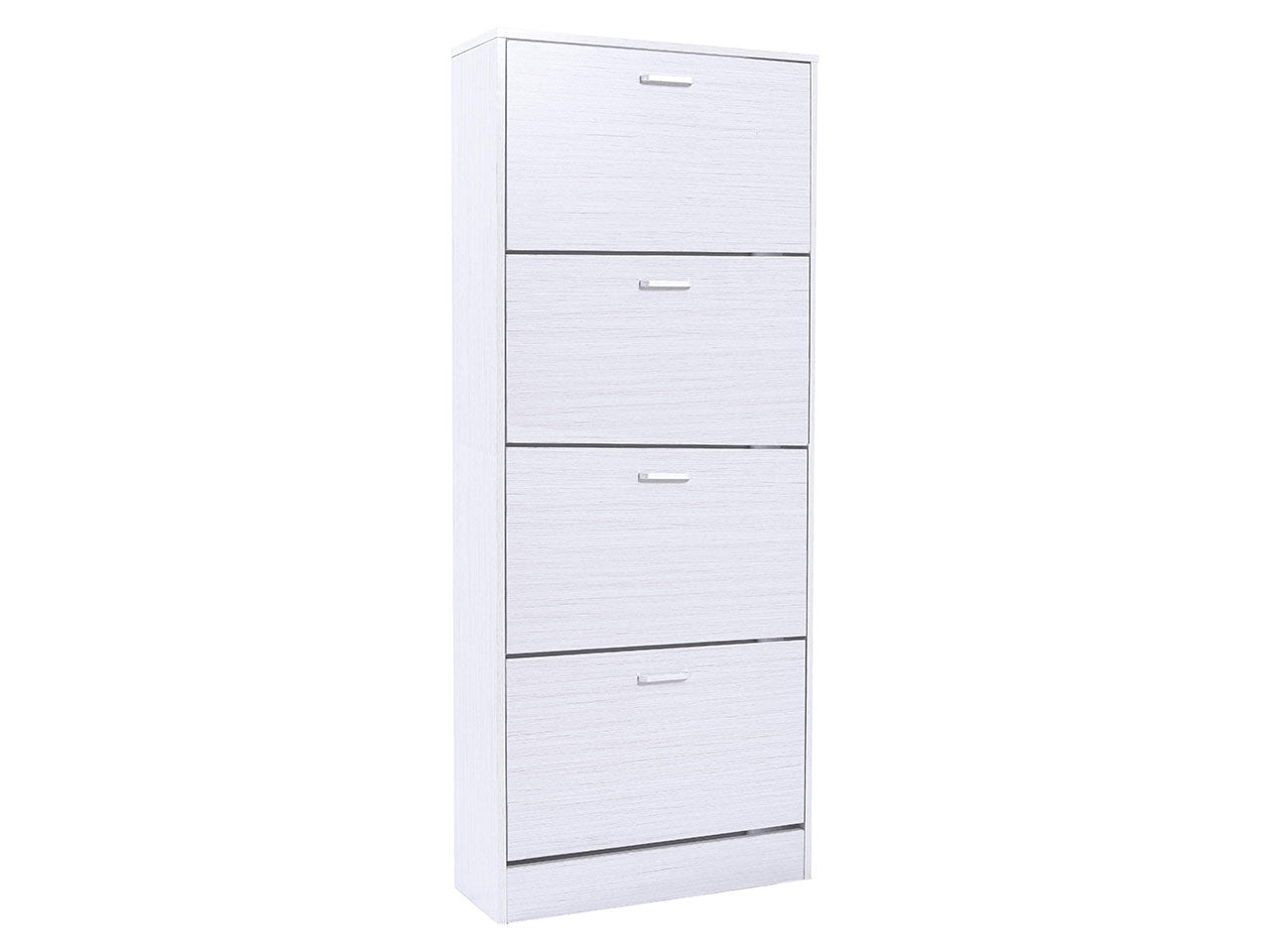 Scarpiera 4 ante rivestita in melamina bianco legno