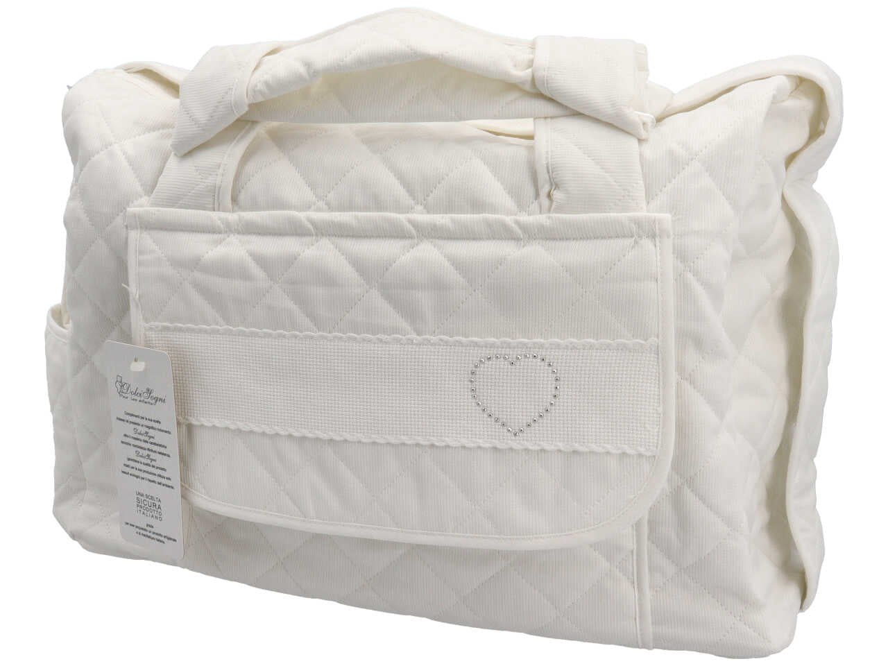 Borsa fasciatoio per neonati in cotone panna con fascia personalizzabile - Dolci Sogni
