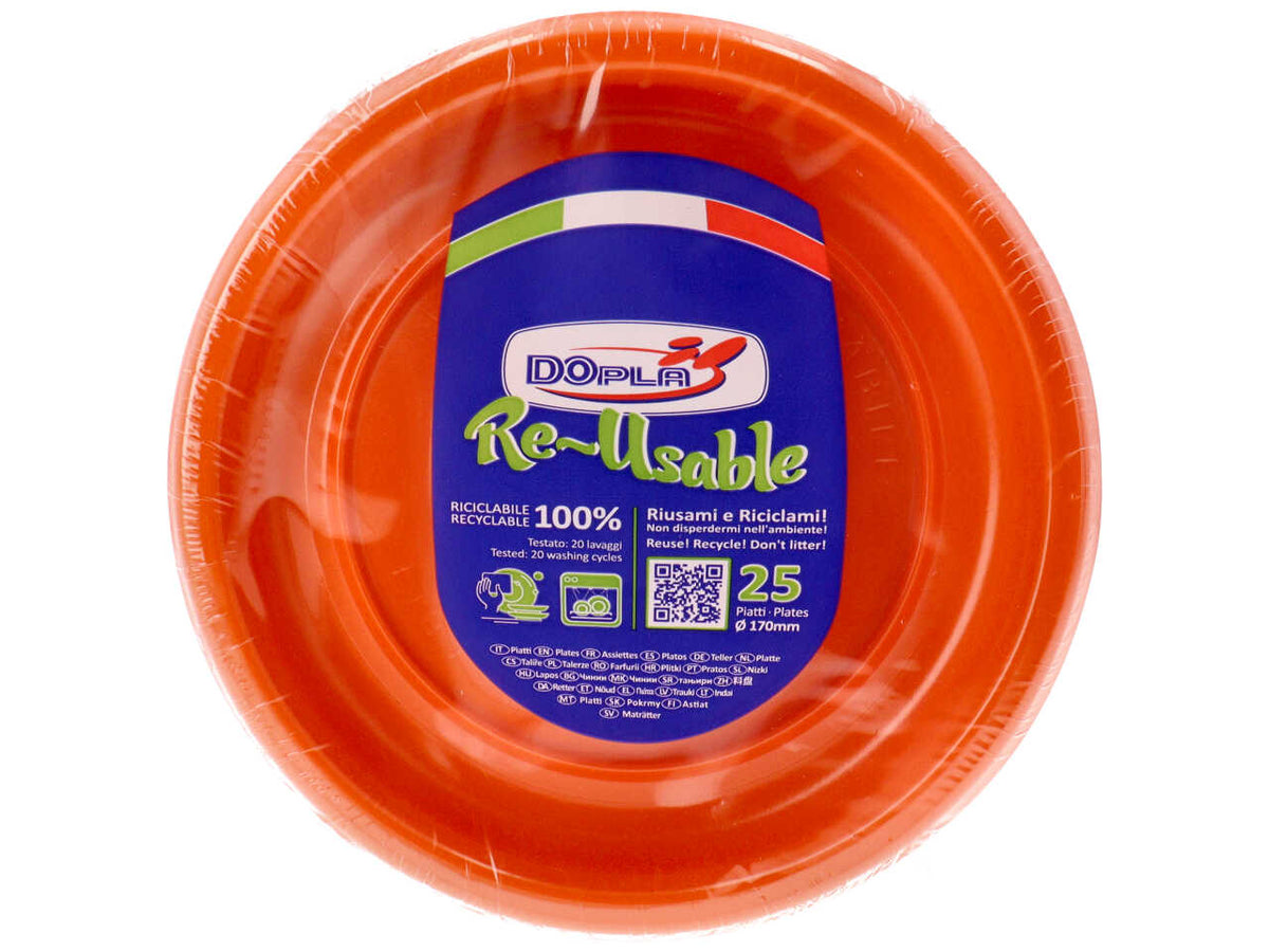 Arancione piatto frutta d17cm 25pz $