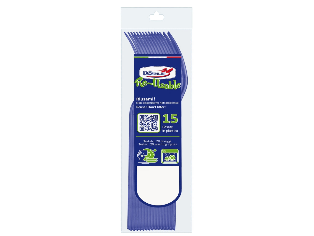 Forchette compact blu - confezione da 15 forchette