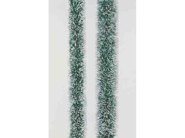 Filo decorativo natalizio 270cm diametro 8cm verde con punte bianche
