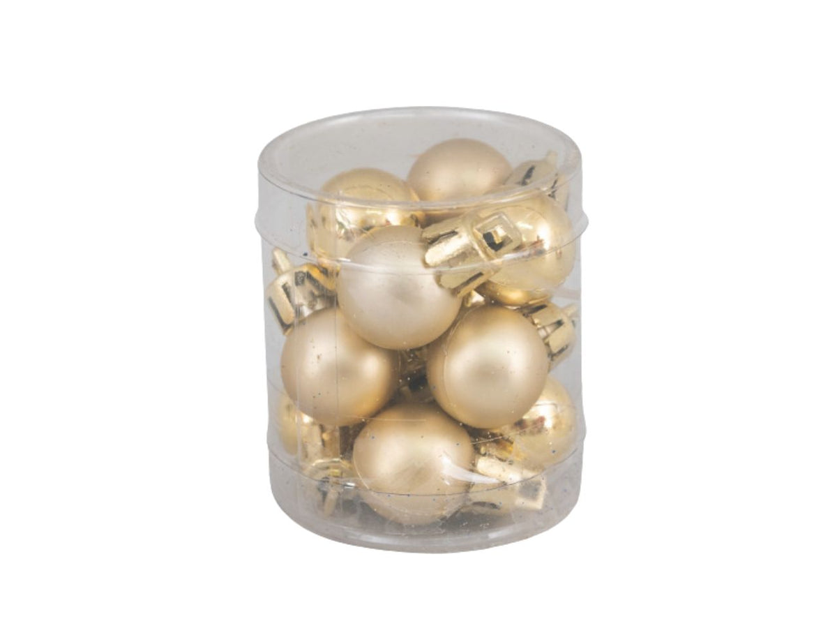 Palla 2cm in confezione da 12 pezzi oro satinata e metallizzata