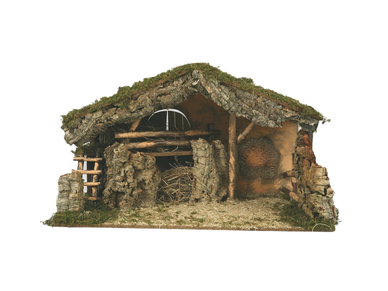 Capanna vuota 90x50x55cm con muschio e fienile