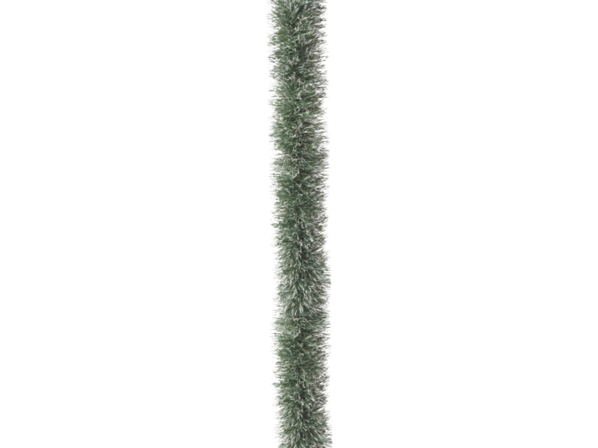 Filo decorativo natalizio 270cm diametro 15cm verde con punte bianche