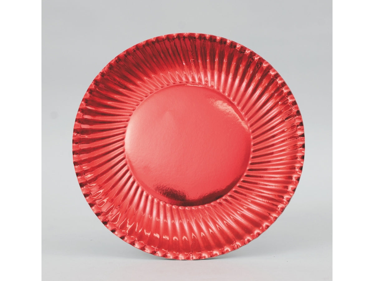 Piatti di carta 24cm rossi set da 10 piatti