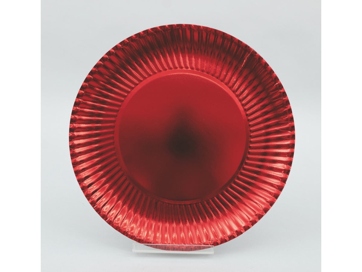 Piatti di carta 30cm rossi set da 10 piatti