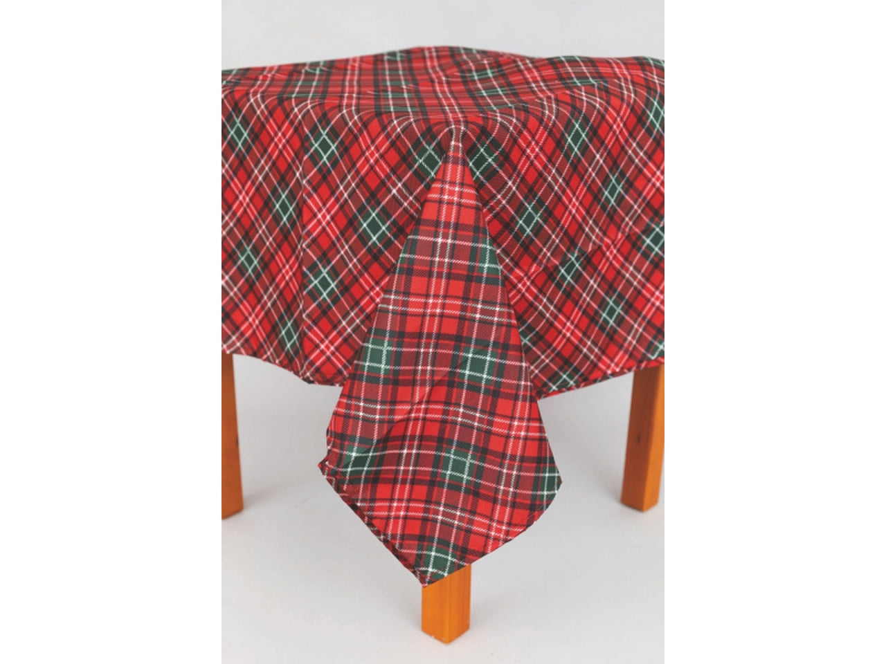 Tovaglia in poliestere 140x240cm decoro scozzese rosso e verde