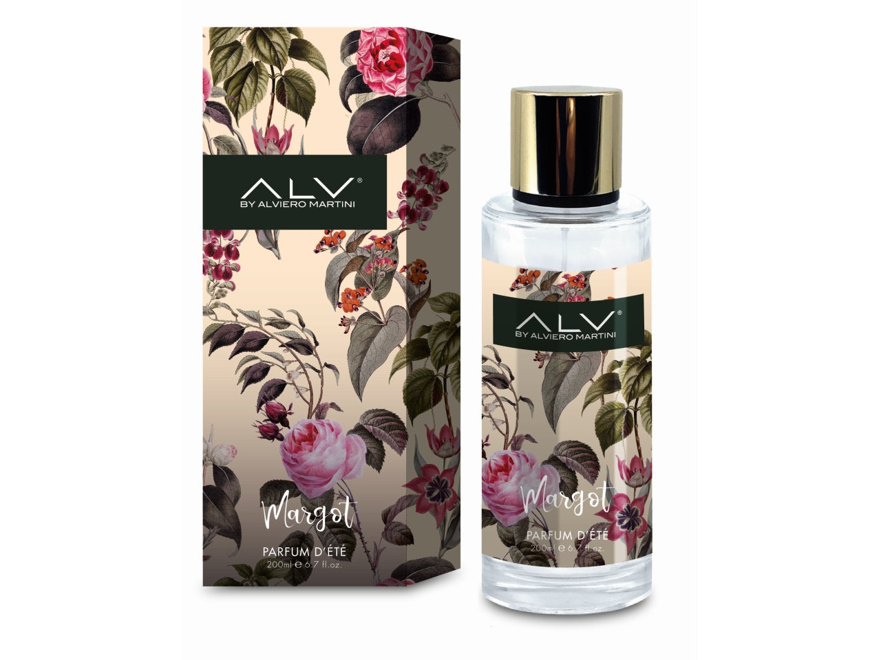 Acqua profumata corpo donna, fruttata floreale, Alviero Martini Margot, 200 ml, Made in Italy - Ideale per la primavera/estate