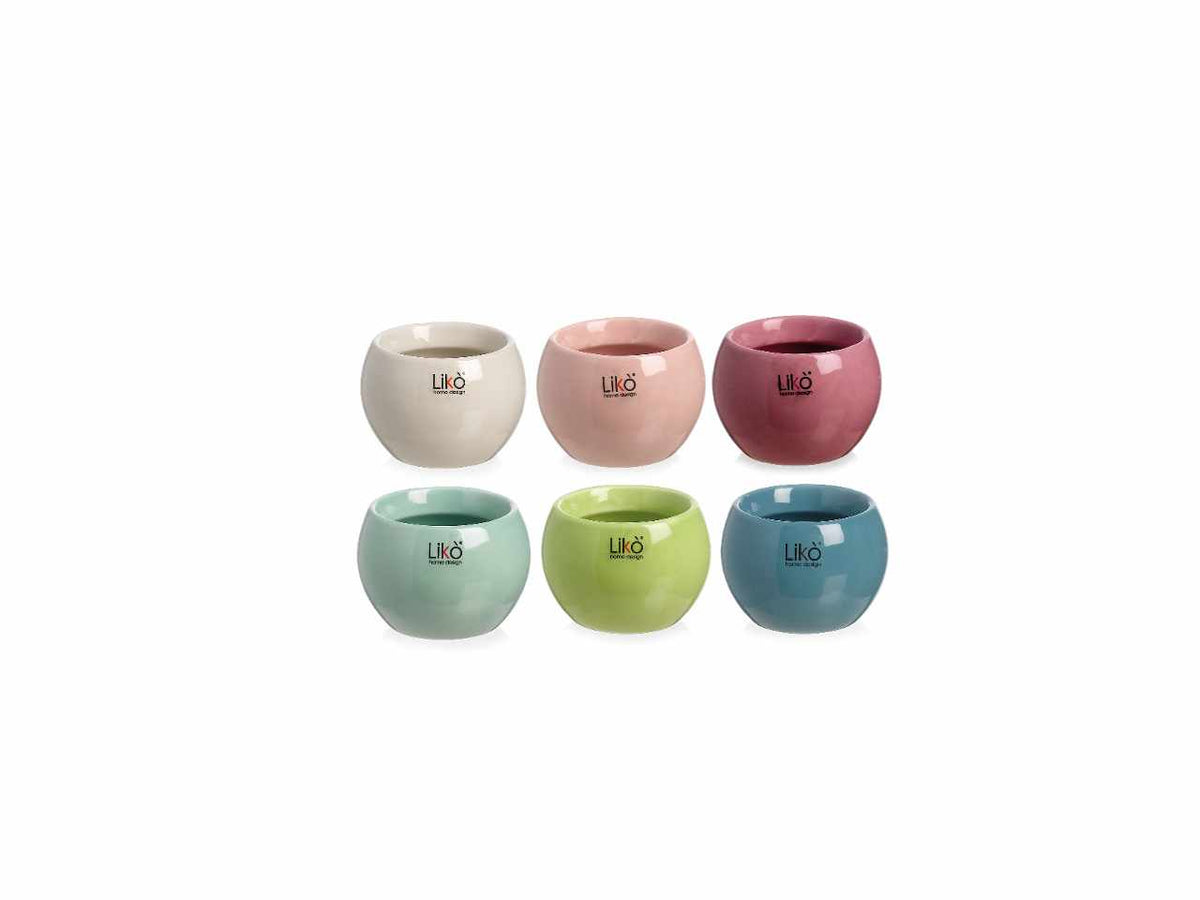 Vaso forma sferica d.8xh.6,5cm colori assortiti