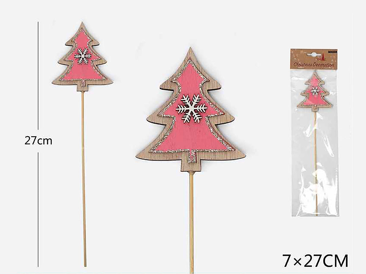 Bastoncino con alberello decorativo 7x27cm