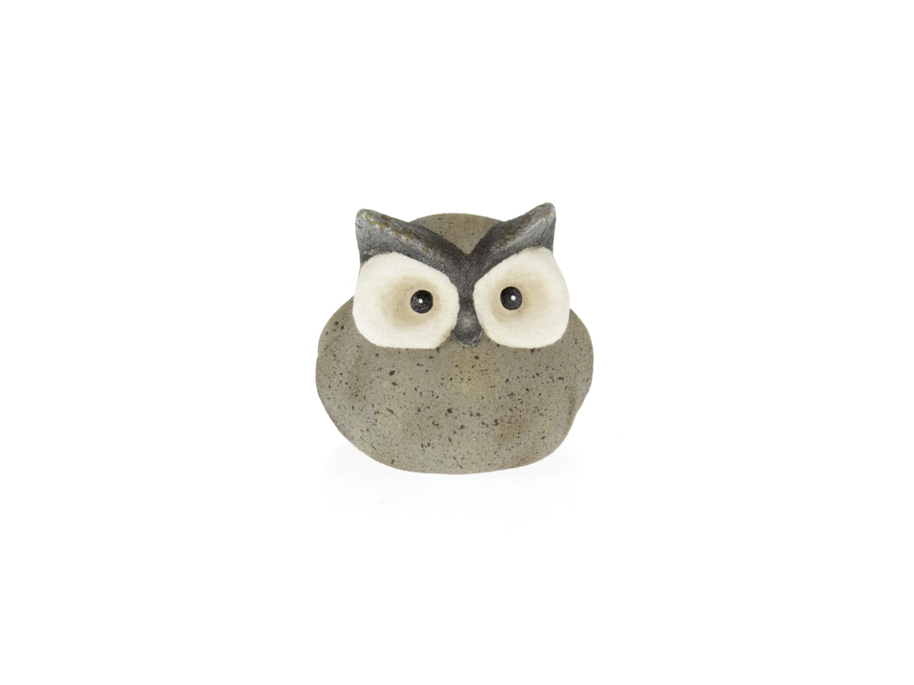 Gufo in ceramica 9x4,5x8,5cm grigio