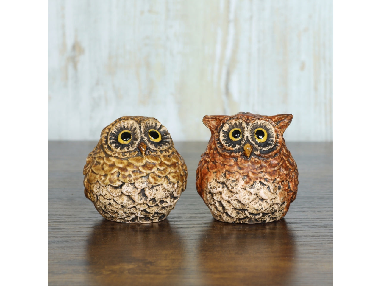 Gufo in gres 8,6x8x8,2cm marrone 2 assortimenti
