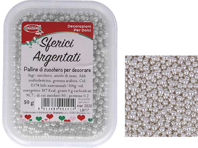 Perle di zucchero argentate 50gr