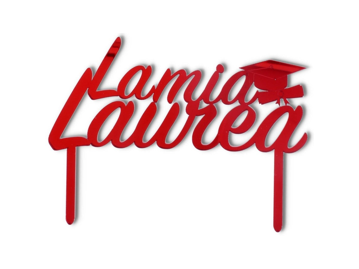 Cake topper la mia laurea plex rosso