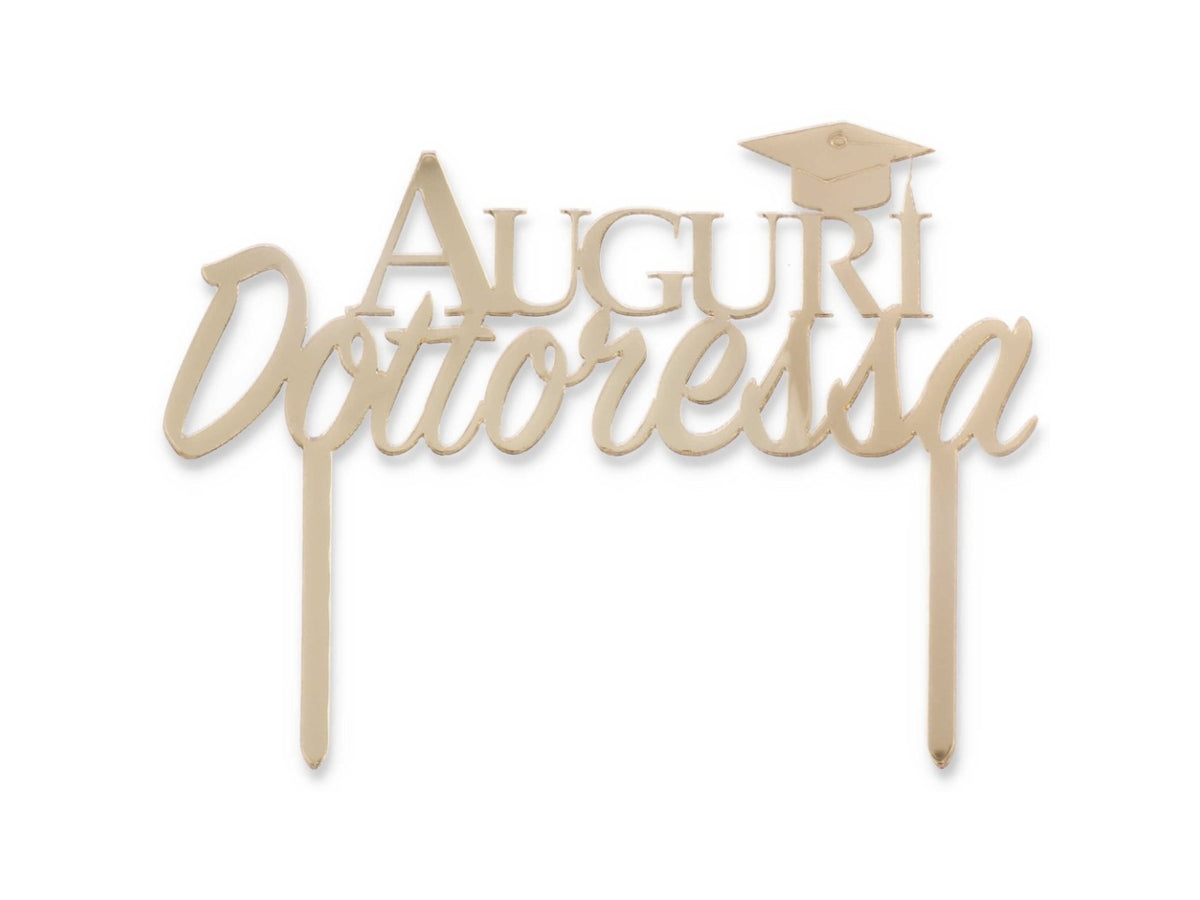 Cake topper auguri dottoressa plex