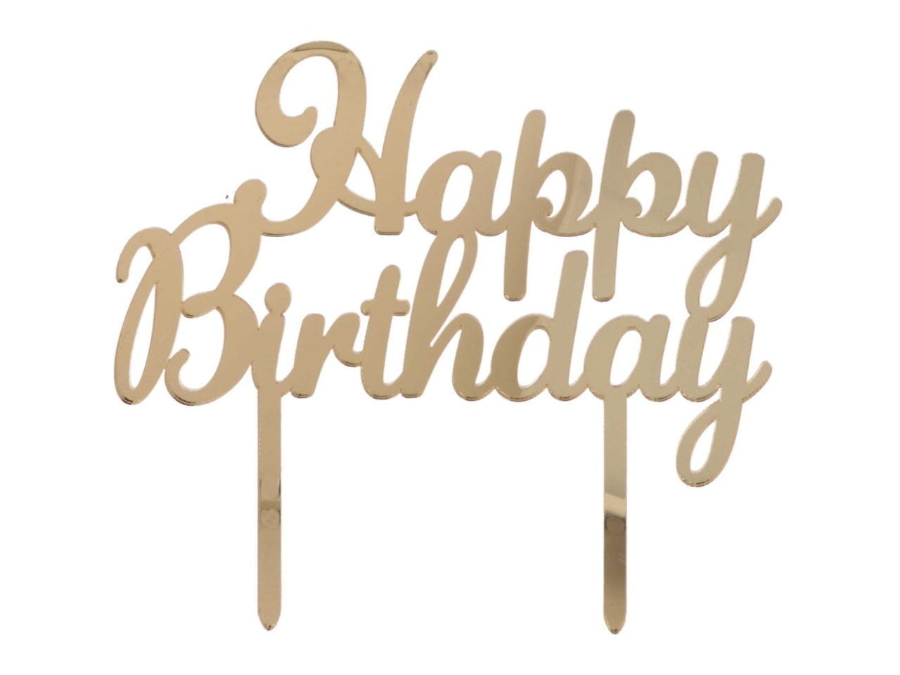 Cake topper happy birthday plex oro