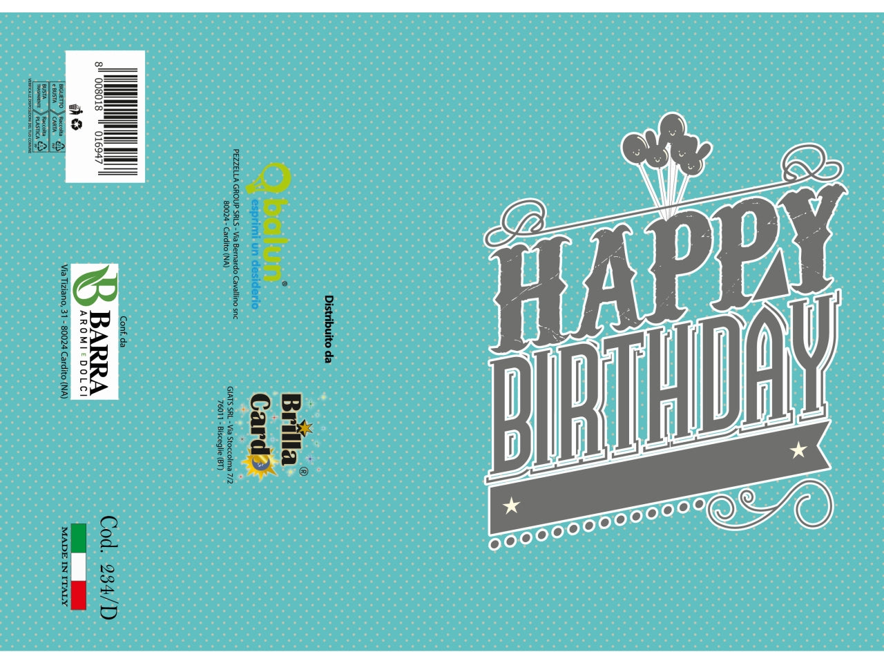 Biglietto auguri laminato 2024 cod. 234 /d