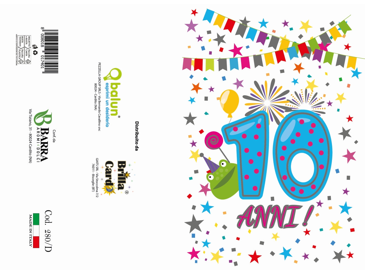 Biglietto auguri laminato 2024 cod. 280 /d