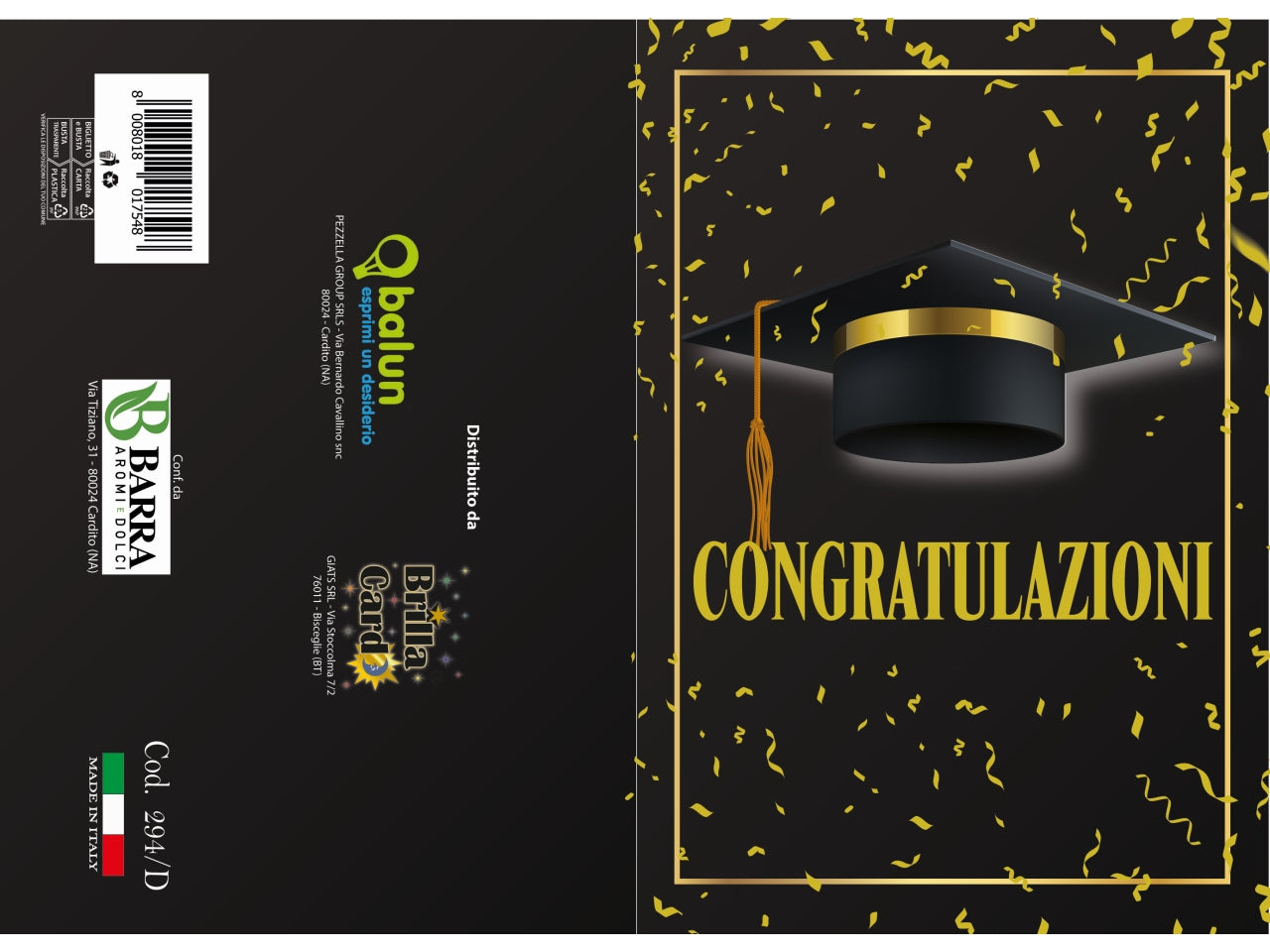 Biglietto auguri laminato 2024 cod. 294 /d