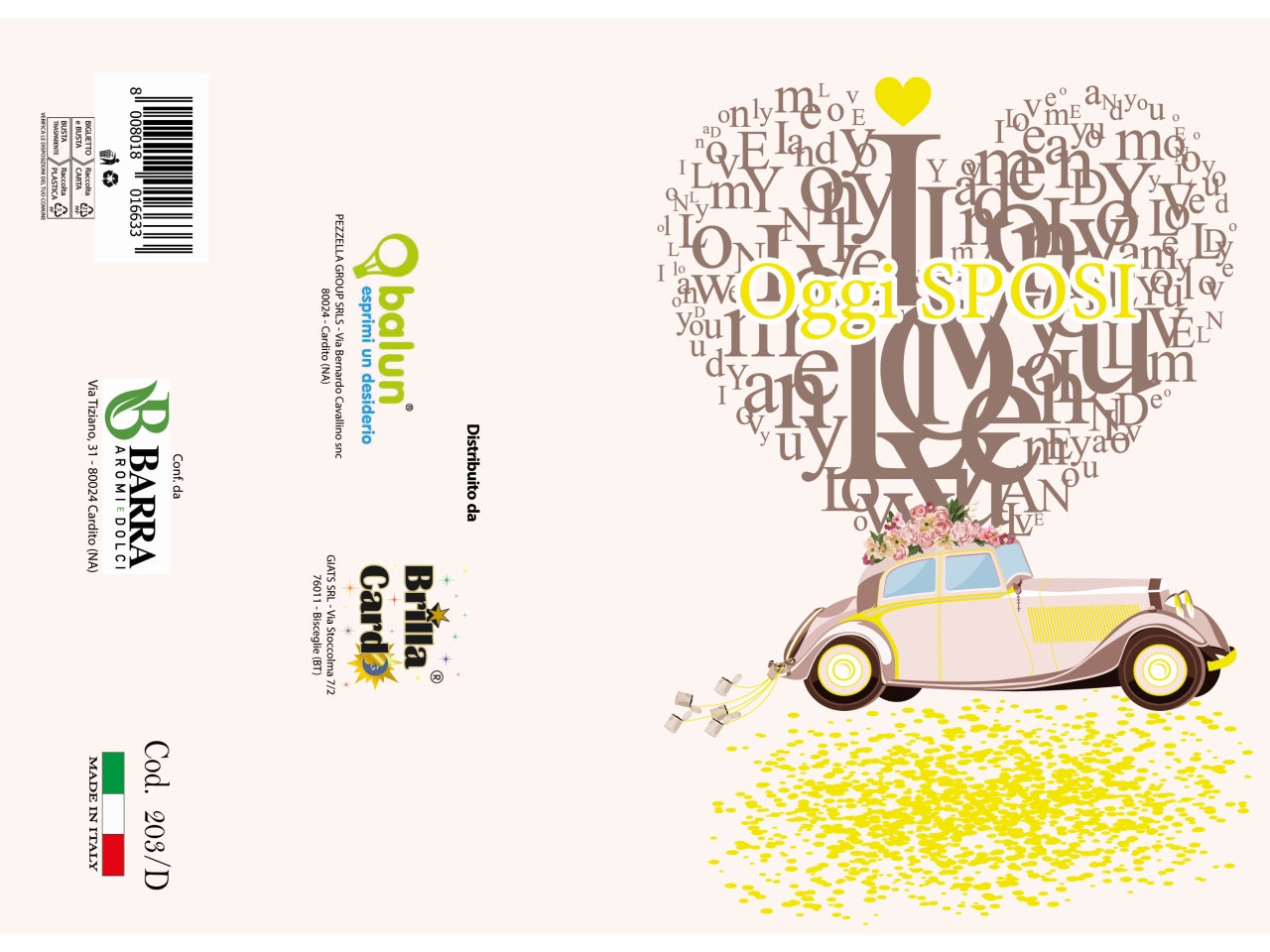 Biglietto auguri laminato 2024 cod. 203 /d