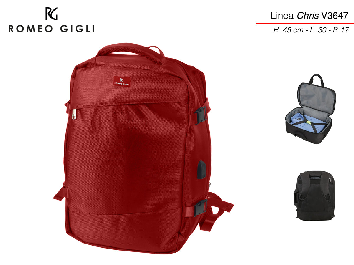 Romeo gigli zaino viaggio linea chris rosso