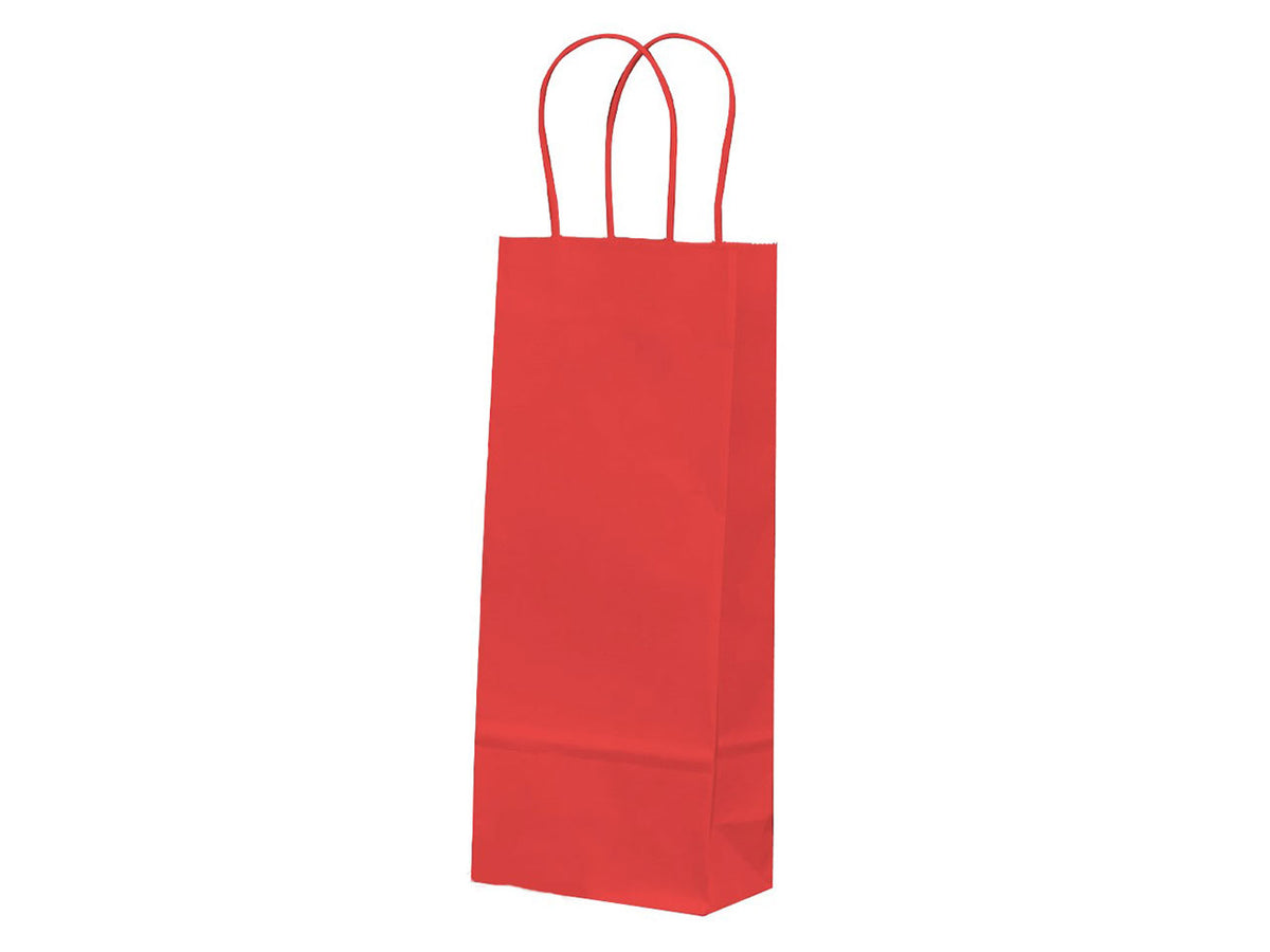 Shopper di carta rosso 15x9x39cm bottiglia