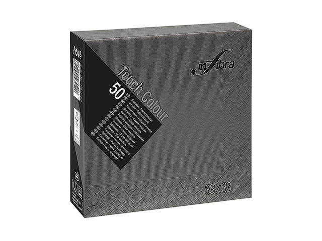 Tovagliolo touch 33x33 50 pezzi nero i-0334