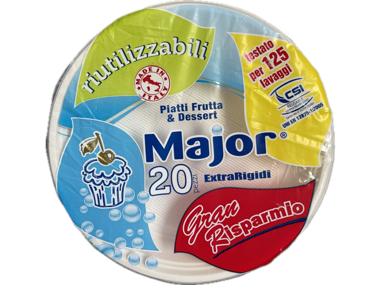 Piatto dessert riutilizzabile - confezione da 20 piatti $