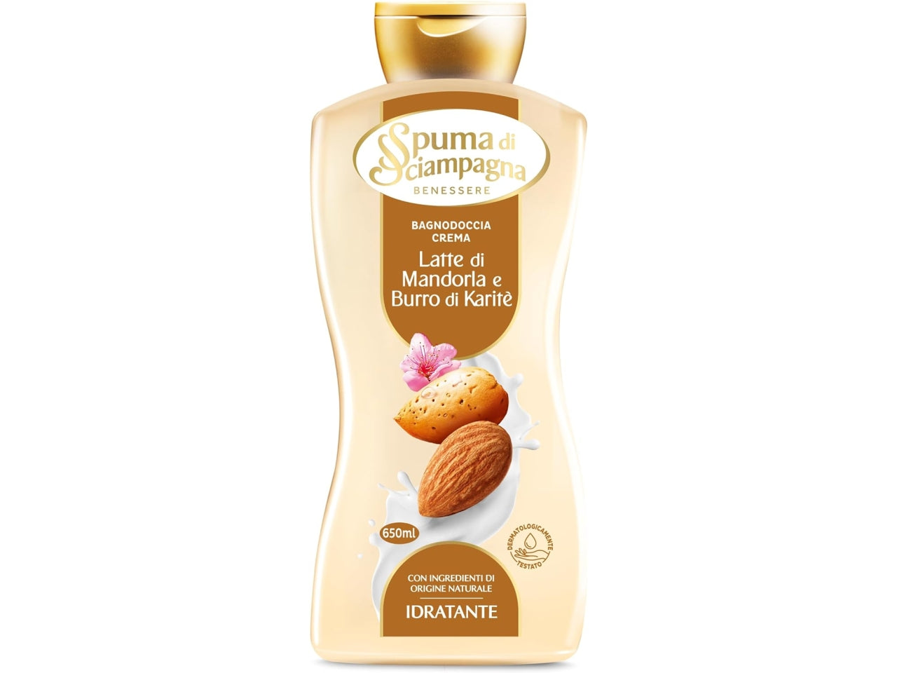 Spuma di sciampagna bagnodoccia crema idratante mandorla 650ml $