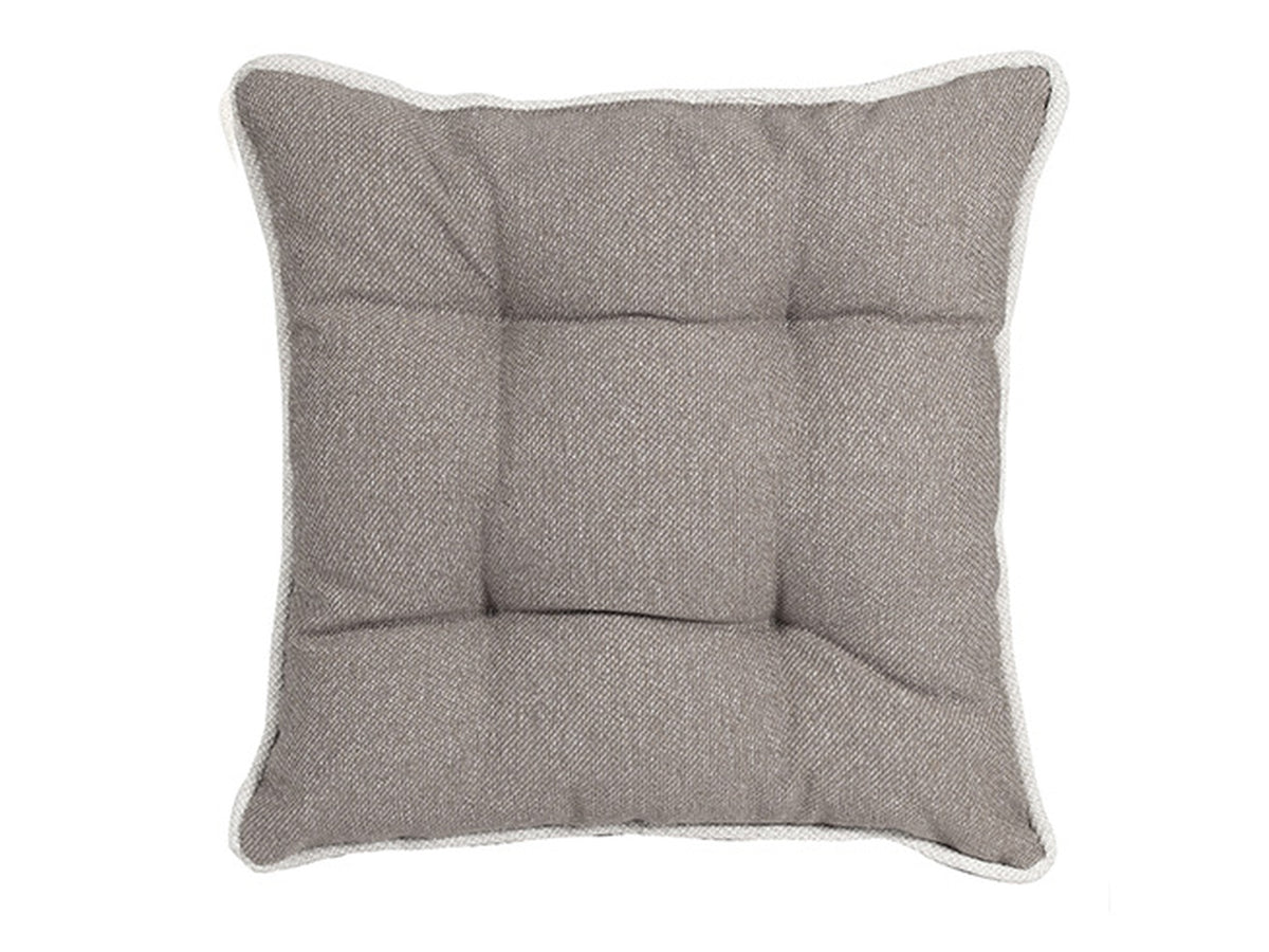 Coprisedia jaquard in poliestere tortora con rivetto beige idrorepellente con lacci 40x40 cm - Cotton & Color srl