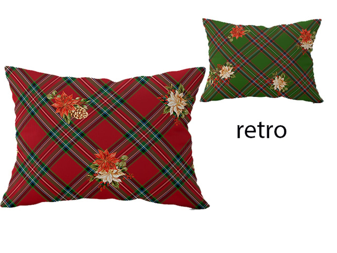 Cuscino per divano stampato natalizio rosso e verde doubleface in poliestere 30x50 cm â Cotton & Color