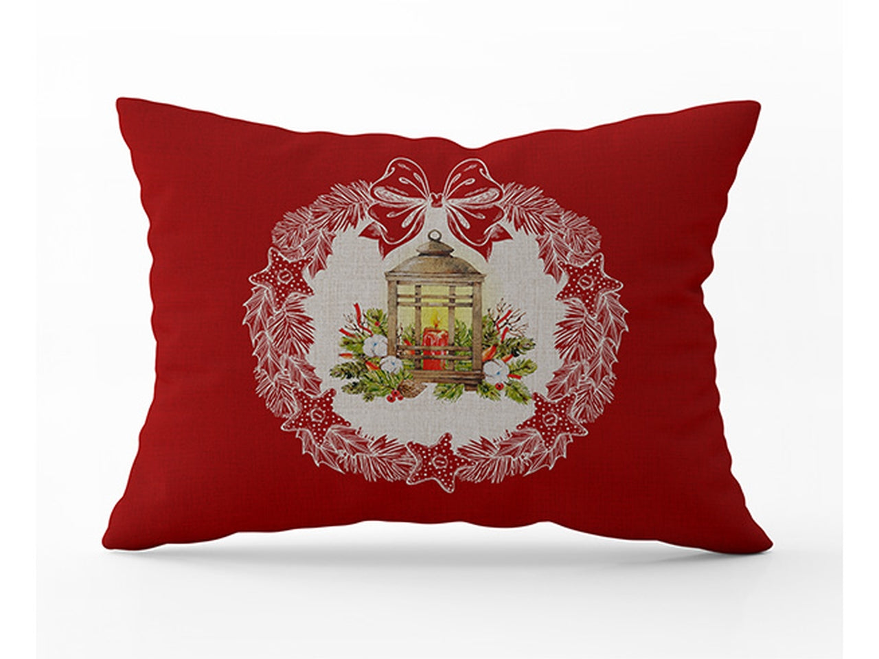 Cuscino per divano stampato natalizio rosso e beige in poliestere 30x50 cm â Cotton & Color