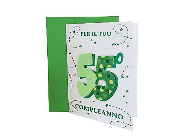 Biglietto auguri buon compleanno per 55 anni