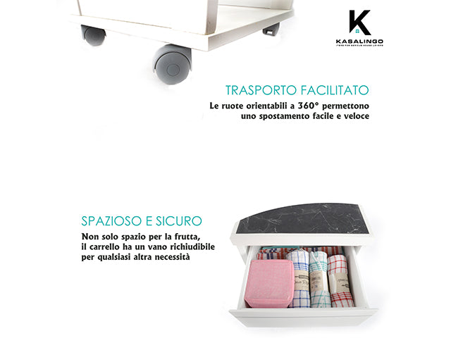 Carrello prestige bianco mas334
