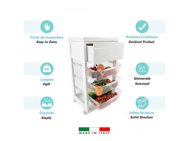 Carrello prestige bianco mas334