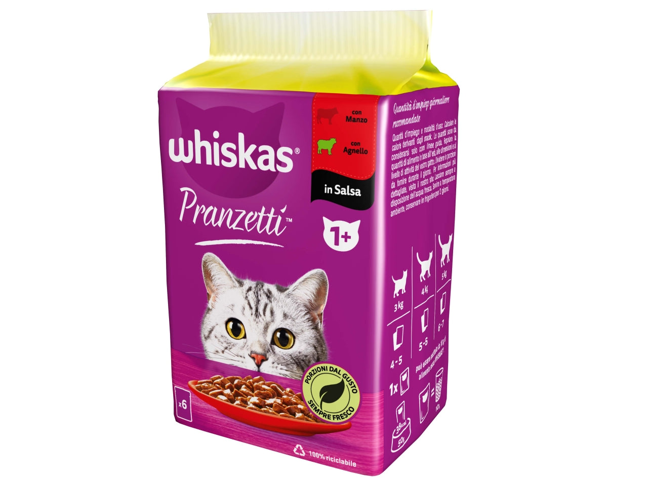 Whiskas pranzetti carni miste 1+ $