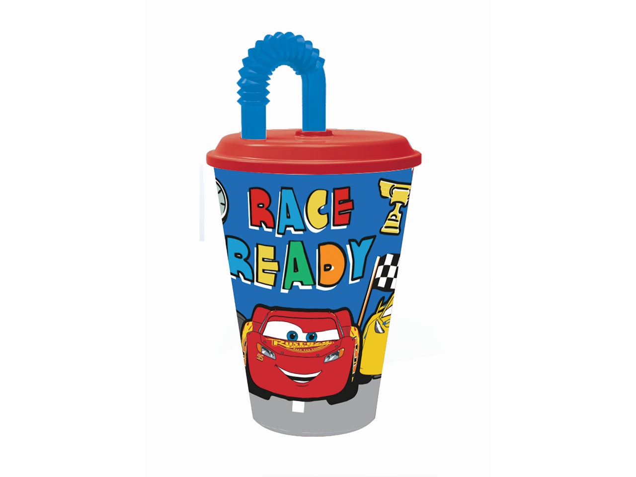Cars bicchiere con cannuccia 430ml