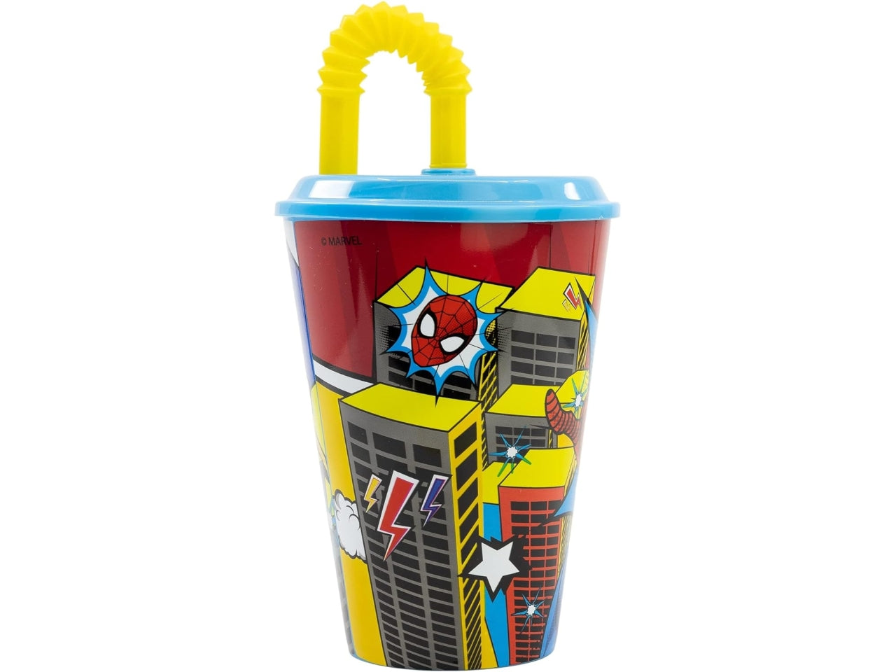 Spiderman bicchiere con cannuccia 430ml