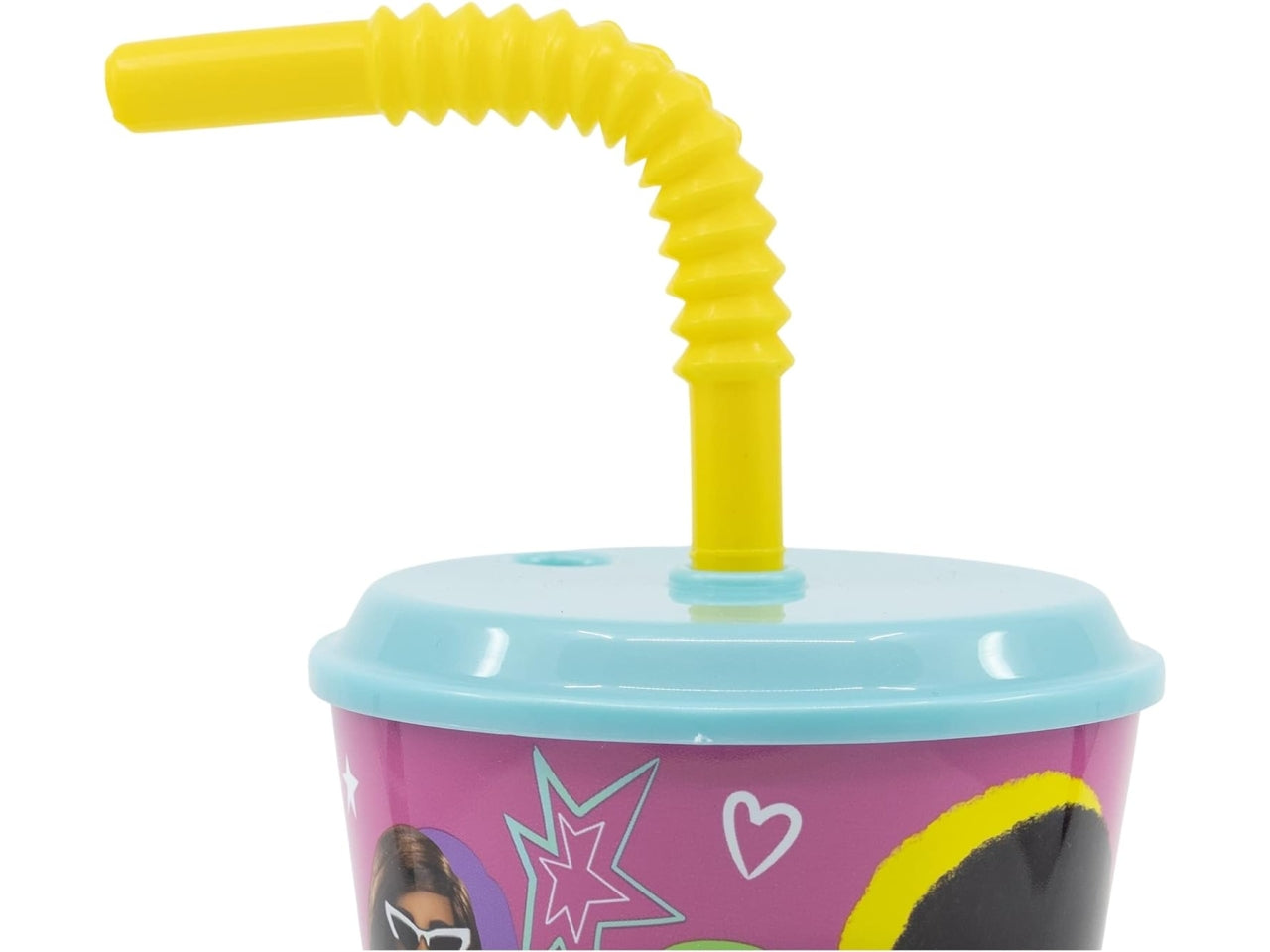 Barbie bicchiere con cannuccia in plastica 430ml