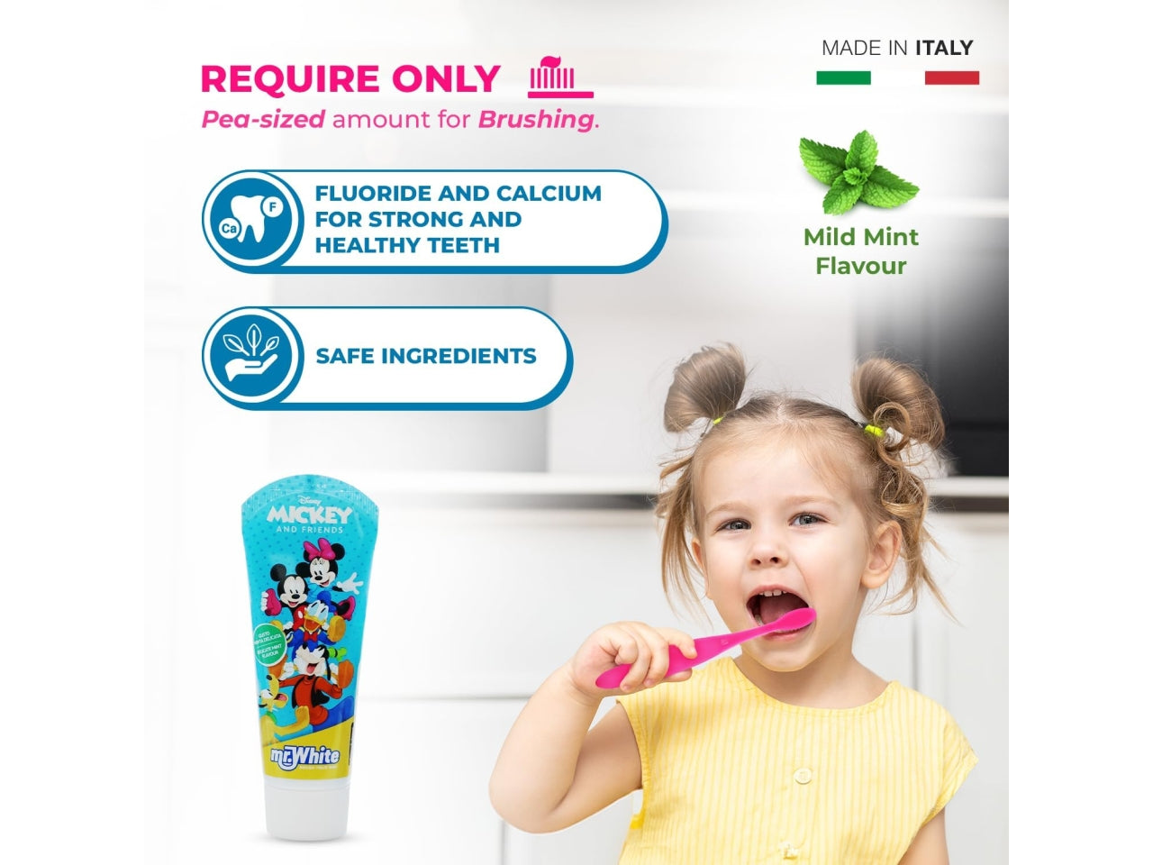 Minnie borsello da bambina con spazzolino dentifricio bicchiere fucsia e azzurro - Real Trade