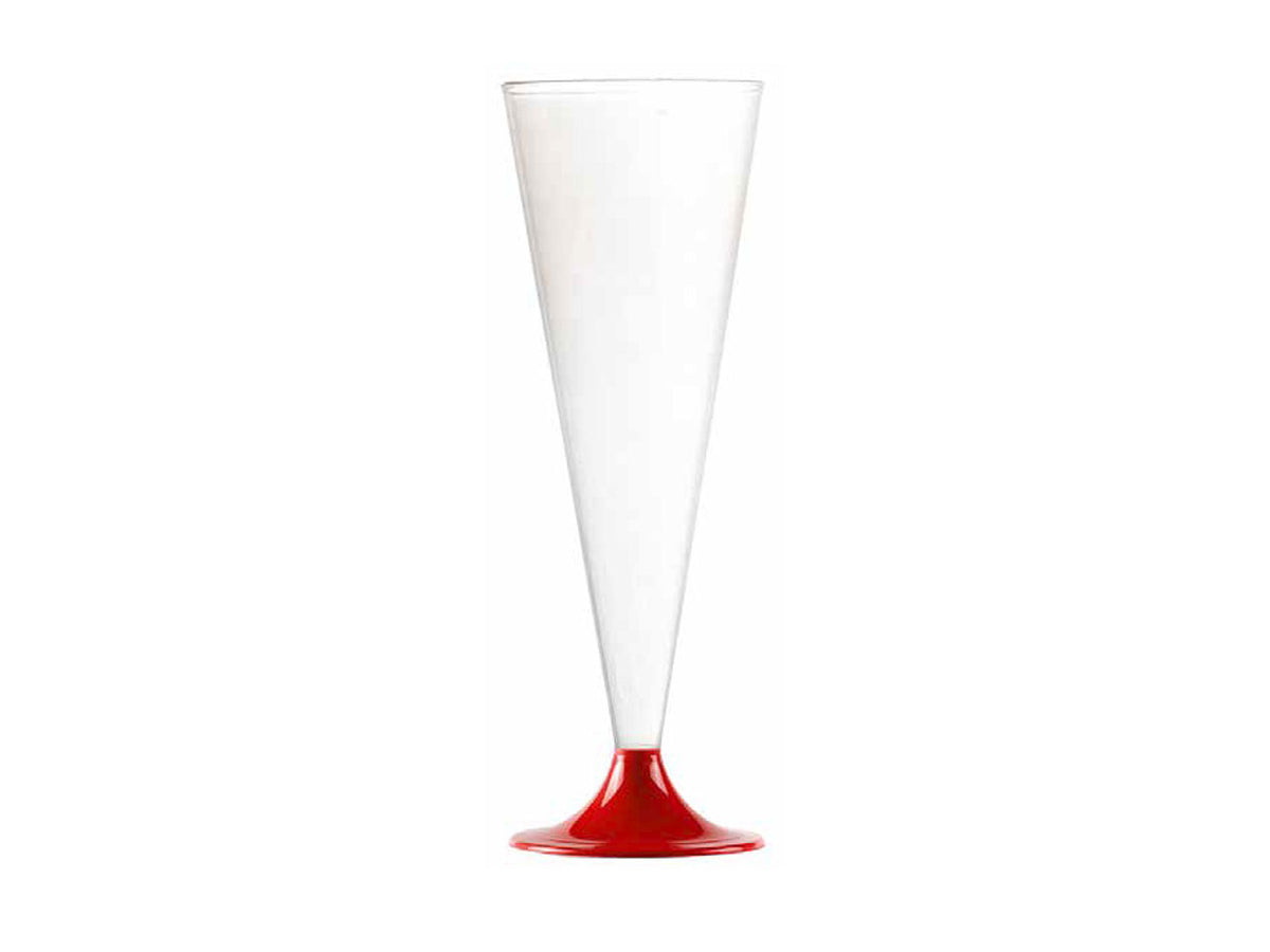 Flute con base rossa - confezione da 6 flute