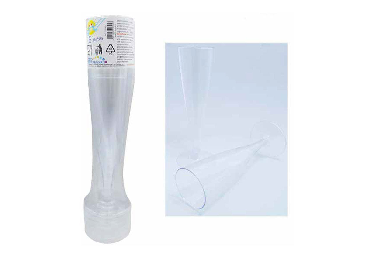 Flute trasparente - confezione da 6 flute