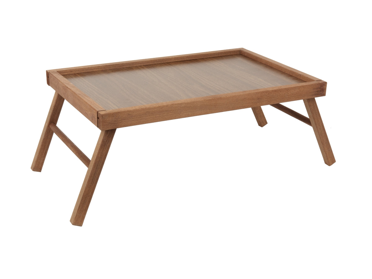 Vassoio da letto in mdf e legno faggio colore noce scandinavo 50x33x21,5 cm Made in Italy - Mottinox