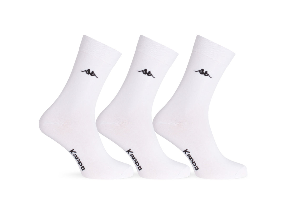 Calza corta Kappa da adulto in cotone e poliestere bianco taglia 36/38